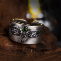 KarmaRipples verstellbarer Ring „Bodhisattva Tara Calm“ aus 925er Sterlingsilber