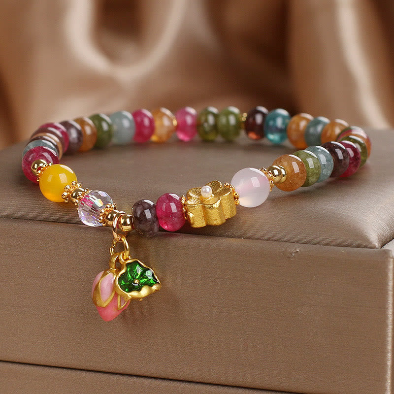 KarmaRipple's Tourmaline Lotus Seedpod Wisdom Bracelet p4