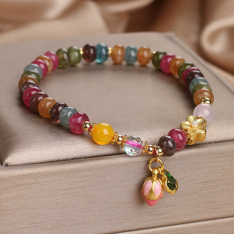 KarmaRipple's Tourmaline Lotus Seedpod Wisdom Bracelet p3