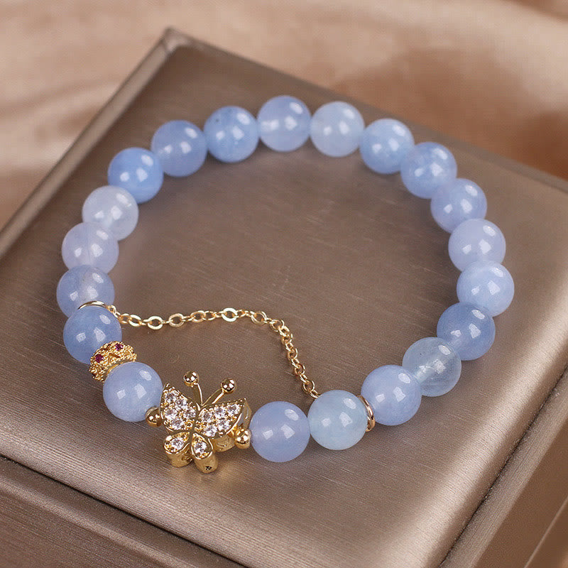 KarmaRipple's Aquamarine Butterfly Serenity Bracelet p2