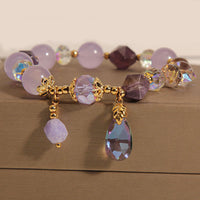 Meditationsarmband mit Tropfen aus Amethyst und Elfenbein von KarmaRipple