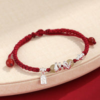 KarmaRipples Hetian-Jade-Gewebtes Armband zum Schutz der Schlangenschnur