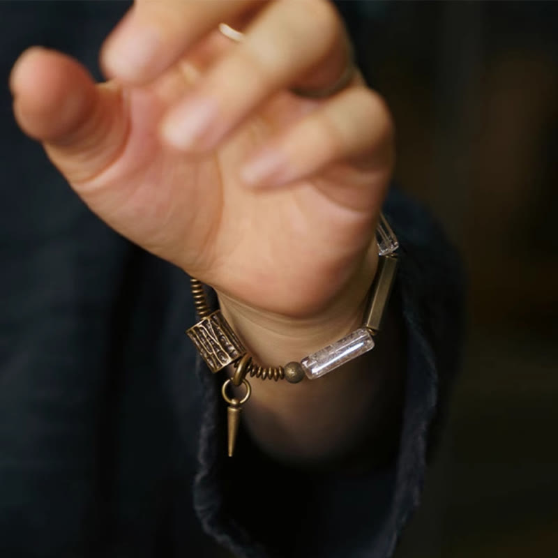 KarmaRipple's Bronze Square Ivory Gemstone Fortune Bracelet p4