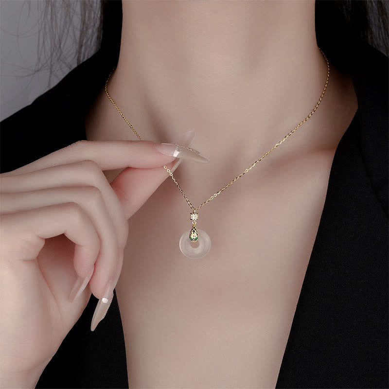 KarmaRipple's 999 Sterling Silver Chalcedony Peace Buckle Year Of The Snake Balancing Pendant Necklace p12