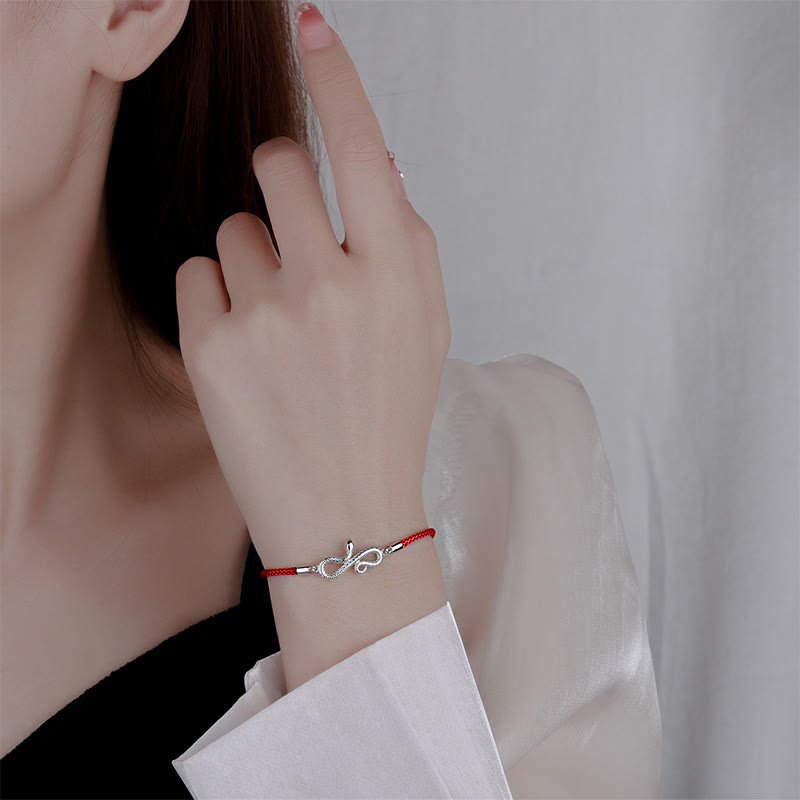 KarmaRipple's 999 Sterling Silver Year Of Snake Red String Protection Woven Bracelet p6