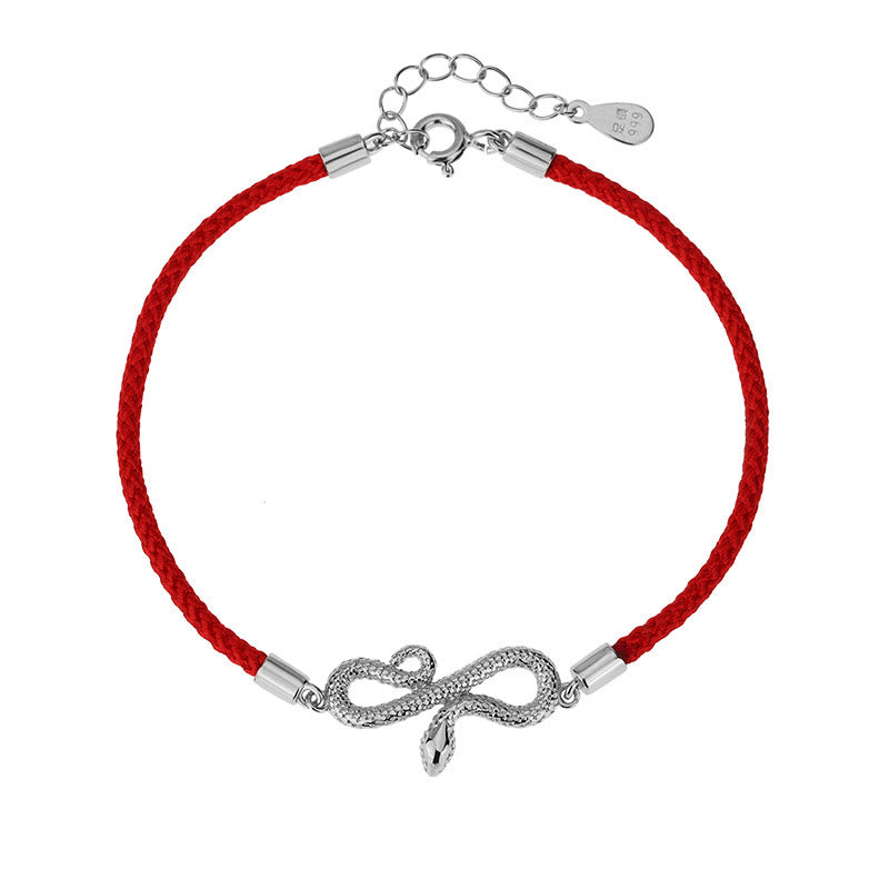 KarmaRipple's 999 Sterling Silver Year Of Snake Red String Protection Woven Bracelet p10