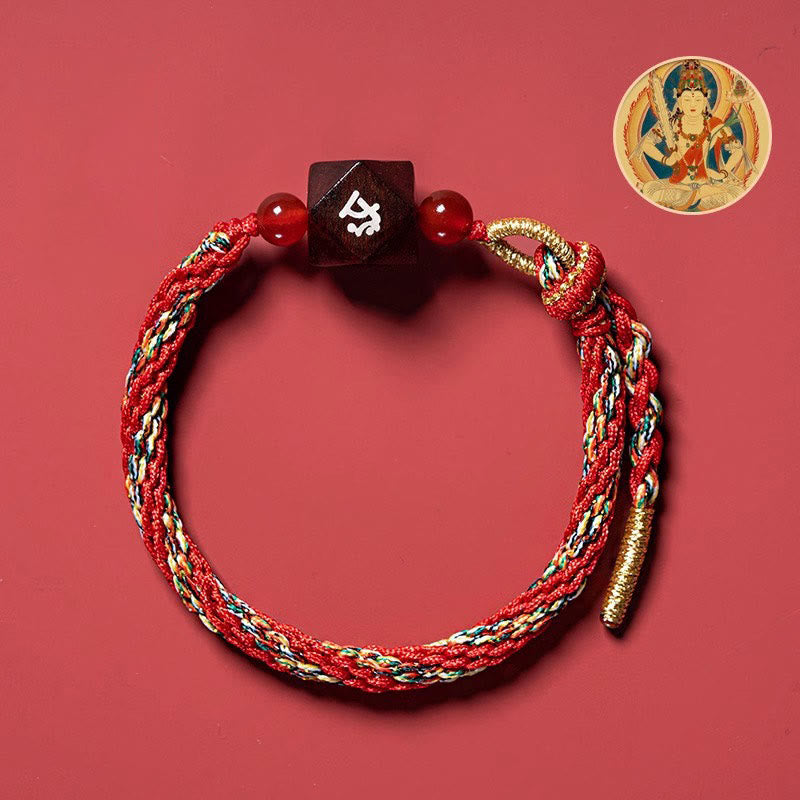 KarmaRipple's Chinese Zodiac Natal Buddha Small Leaf Red Sandalwood Red String Protection Bracelet p2