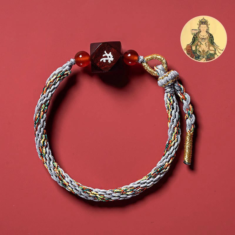 KarmaRipple's Chinese Zodiac Natal Buddha Small Leaf Red Sandalwood Red String Protection Bracelet p5
