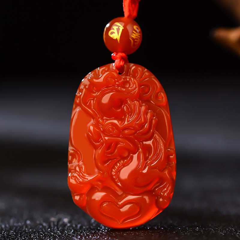 KarmaRipple's Chinese Zodiac Red Agate Fortune Pendant Necklace p28