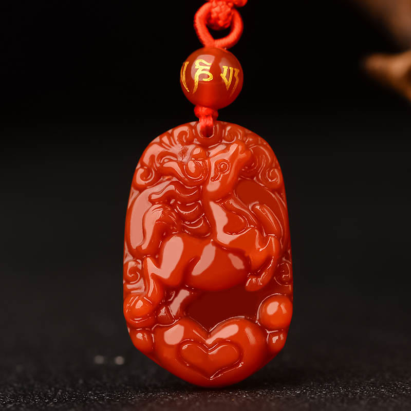 KarmaRipple's Chinese Zodiac Red Agate Fortune Pendant Necklace p7