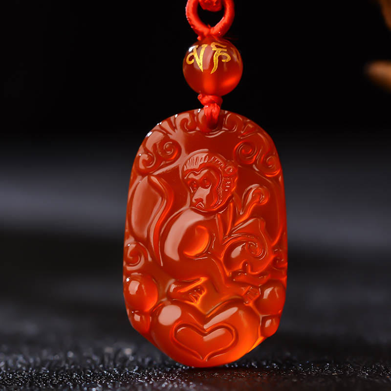 KarmaRipple's Chinese Zodiac Red Agate Fortune Pendant Necklace p31