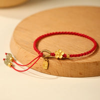 KarmaRipples Hetian Jade-Armband mit kleinem Pfirsichblüten-Fu-Charakter und Glücksbringer
