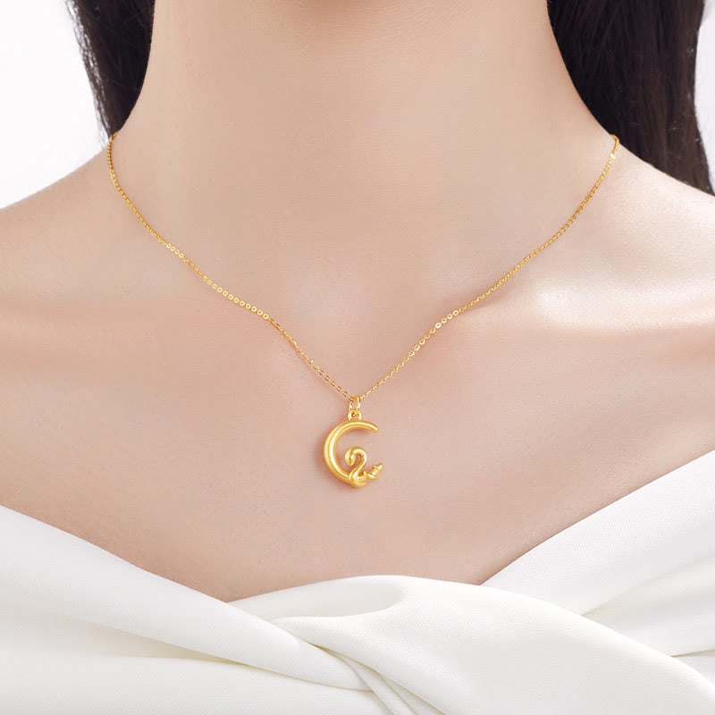 KarmaRipple's 999 Gold Moon Year Of The Snake Fortune Pendant Necklace p5