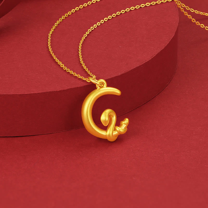KarmaRipple's 999 Gold Moon Year Of The Snake Fortune Pendant Necklace p2