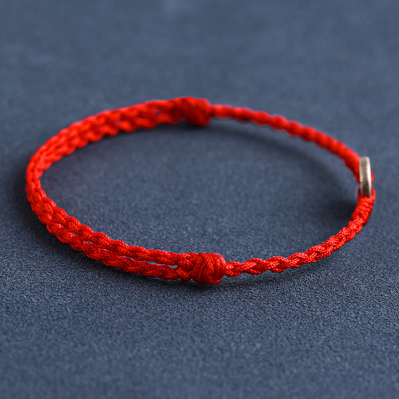 KarmaRipple's 925 Sterling Silver Five Emperor Coins Red String Protection Fortune Woven Bracelet Anklet p8