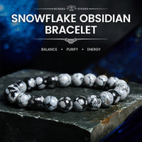 KarmaRipples Schneeflocken-Obsidian-Balance-Armband