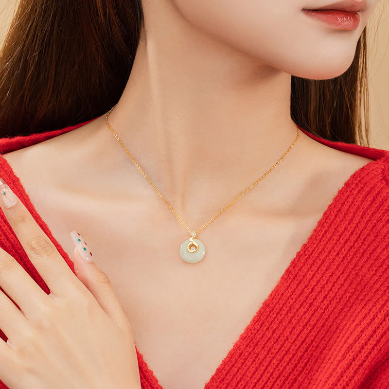 KarmaRipple's Chinese Zodiac Hetian Jade 925 Sterling Silver Abundance Pendant Necklace p25