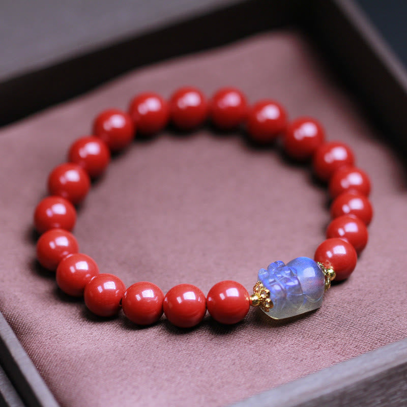 KarmaRipple's Cinnabar Moonstone PiXiu Blessing Bracelet p2