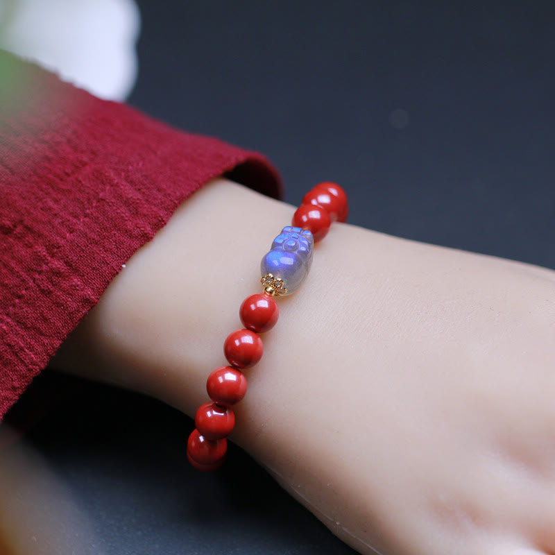 KarmaRipple's Cinnabar Moonstone PiXiu Blessing Bracelet p5
