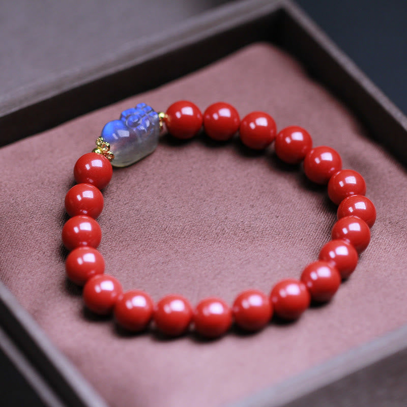 KarmaRipple's Cinnabar Moonstone PiXiu Blessing Bracelet p3