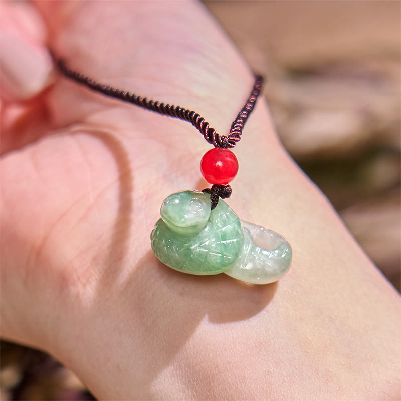 KarmaRipple's Chinese Zodiac Year of the Snake Authentic Jade Fortune Pendant Necklace p6
