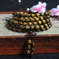 KarmaRipples 108 Mala Teardrop Beadwork Authentisches Phoebe Zhennan Holzschutzarmband