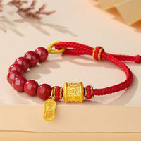 KarmaRipples 999 Sterling Silber Sechs Wahre Worte Om Mani Padme Hum Zinnober Segensschnur Armband