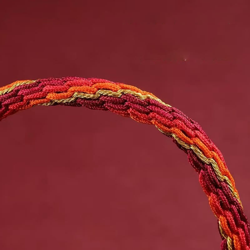 KarmaRipple's Five Elements Various Gemstone Agate Wealth Reincarnation Weave Braid Bracelet p21