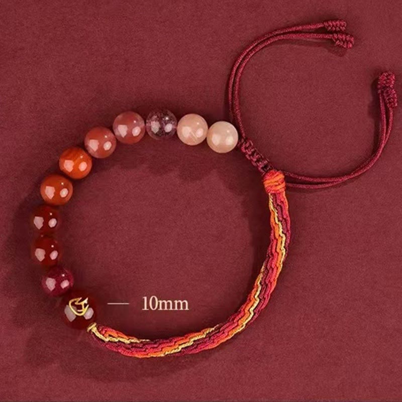 KarmaRipple's Five Elements Various Gemstone Agate Wealth Reincarnation Weave Braid Bracelet p22