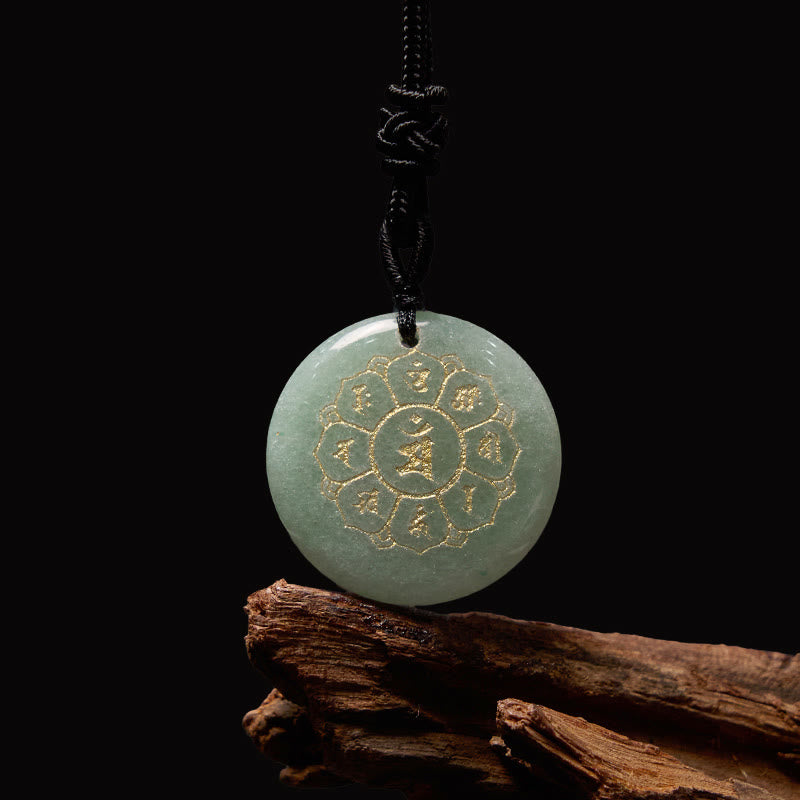 KarmaRipple's Om Mani Padme Hum Authentic Various Gemstone Black Obsidian Strength Pendant Necklace p39