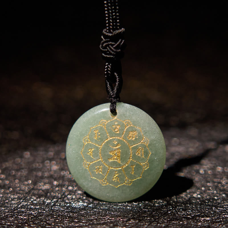 KarmaRipple's Om Mani Padme Hum Authentic Various Gemstone Black Obsidian Strength Pendant Necklace p18