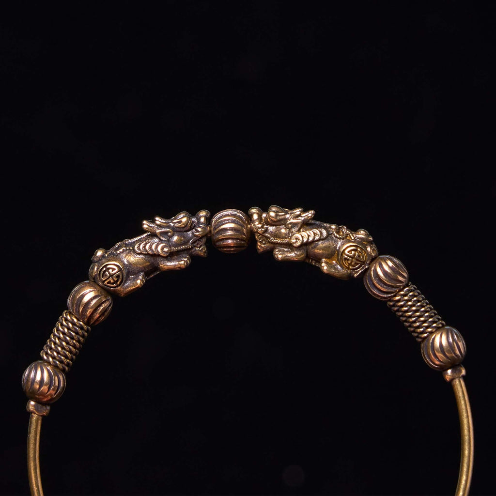 KarmaRipple's Pi Xiu Bronze Brass Fortune Keep Away Evil Spirits Bracelet Bangle p3