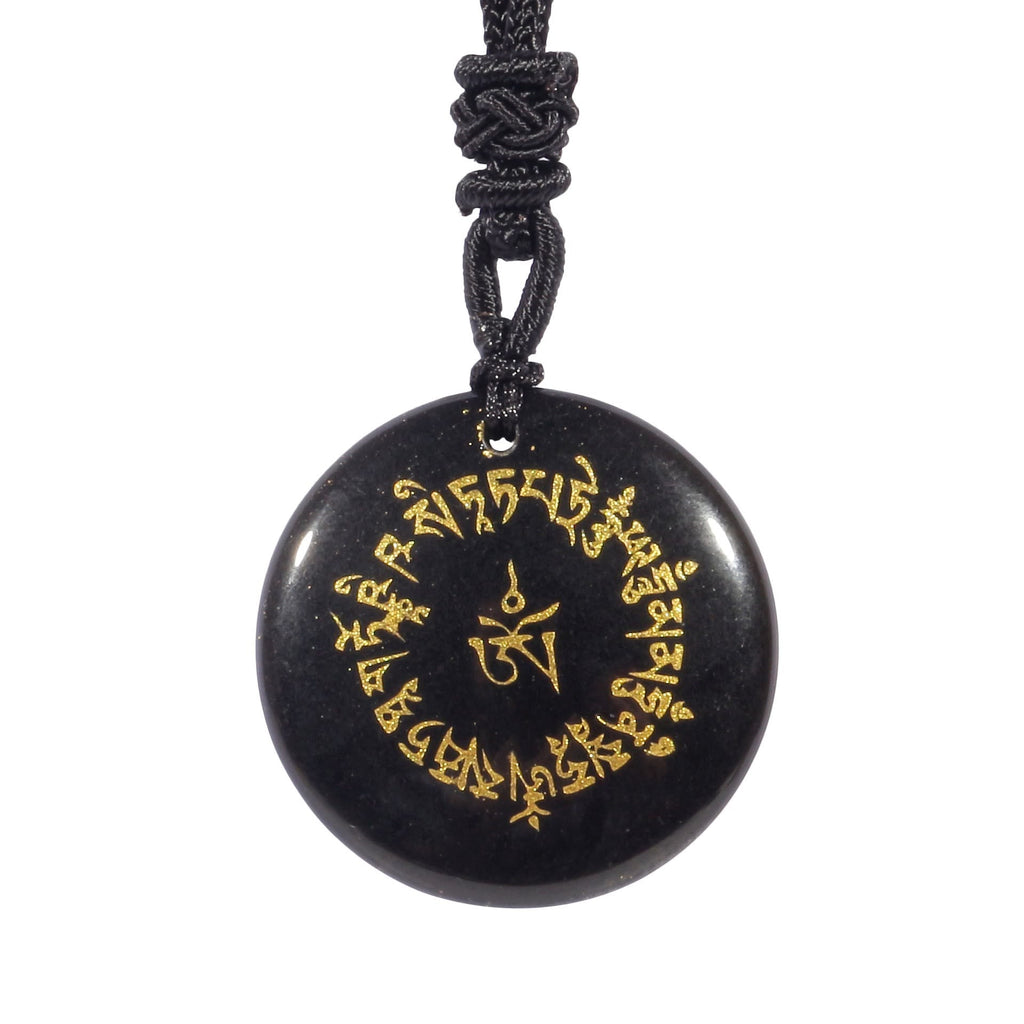 KarmaRipple's Fortune-gathering Mantra Authentic Various Gemstone Black Obsidian Fulfilment Pendant Necklace p14