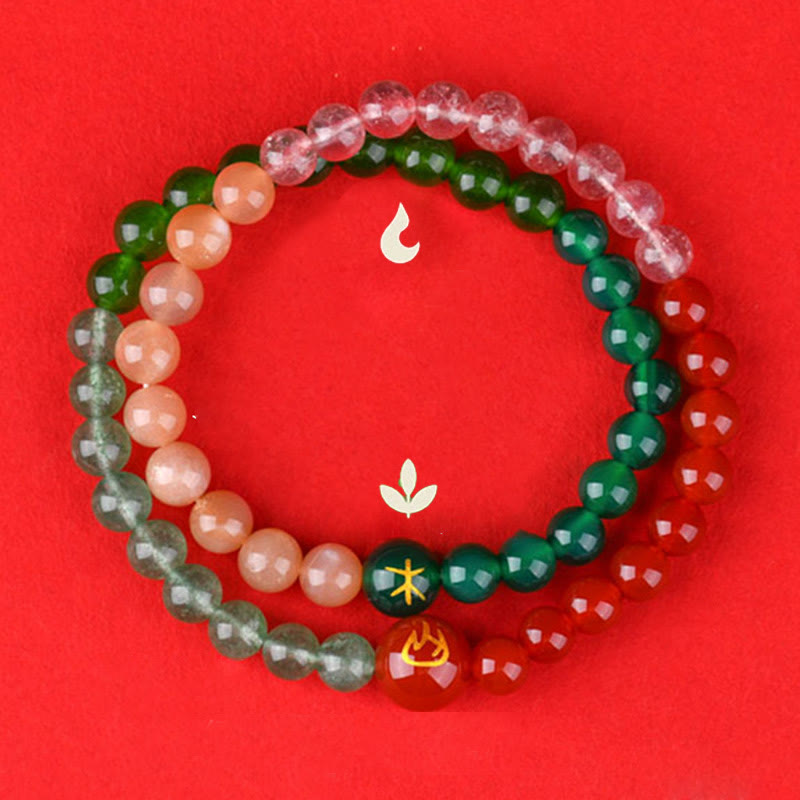 KarmaRipple's Five Elements Various Agate Gemstone Pearl Black Onyx Ivory Agate Ivory Gemstone Fortune Bracelet p16