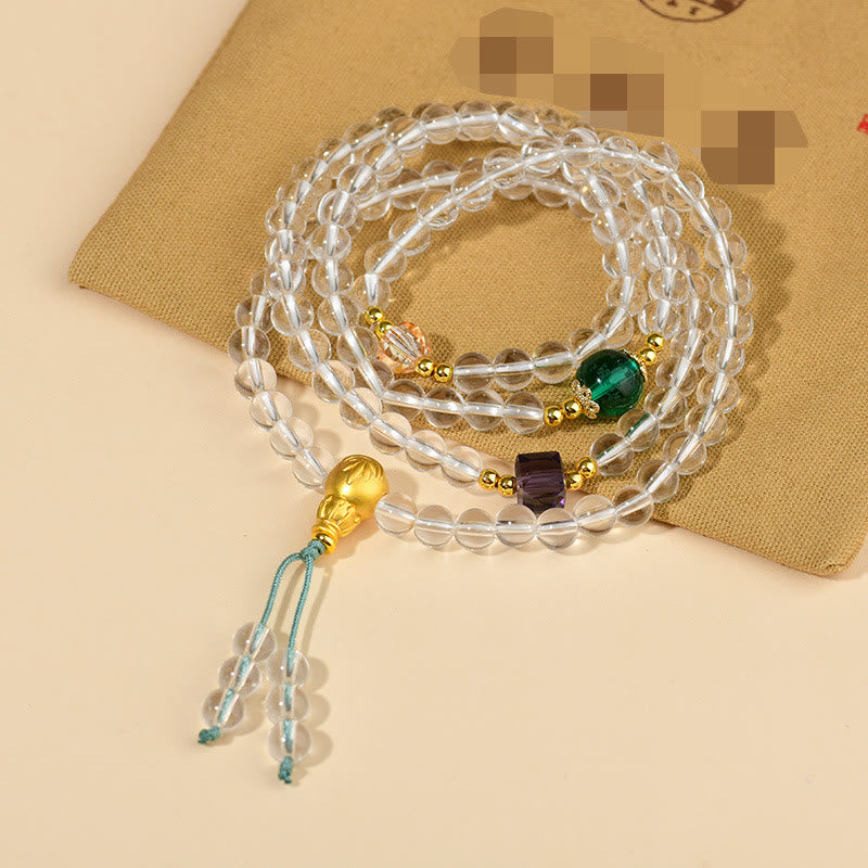 KarmaRipple's 108 Mala Beadwork Ivory Gemstone Clarity Bracelet p1