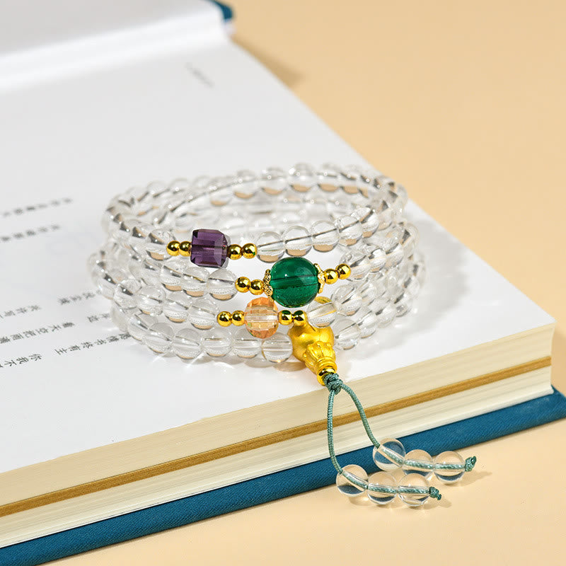KarmaRipple's 108 Mala Beadwork Ivory Gemstone Clarity Bracelet p2
