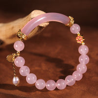 KarmaRipple's Halbarmband mit rosa Edelstein und blauem Chalcedon 