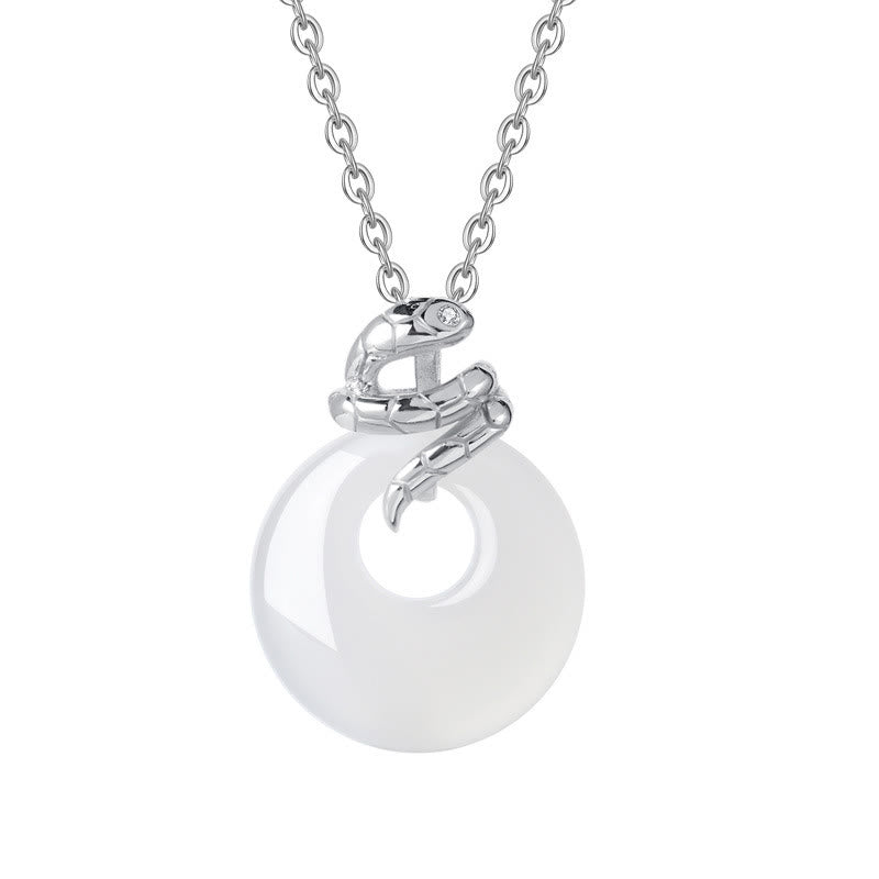 KarmaRipple's Authentic Chalcedony Peace Buckle 925 Sterling Silver Year Of The Snake Positive Pendant Necklace p10