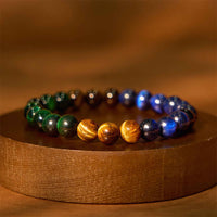 KarmaRipples blaues Tigerauge, grünes Tigerauge, Tigerauge-Balance-Armband