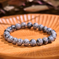 KarmaRipples KarmaRipple Schneeflocken-Obsidian-Balance-Armband