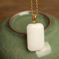 Halskette mit Wohlstandsanhänger aus Hetian-Jade-Silber von KarmaRipple