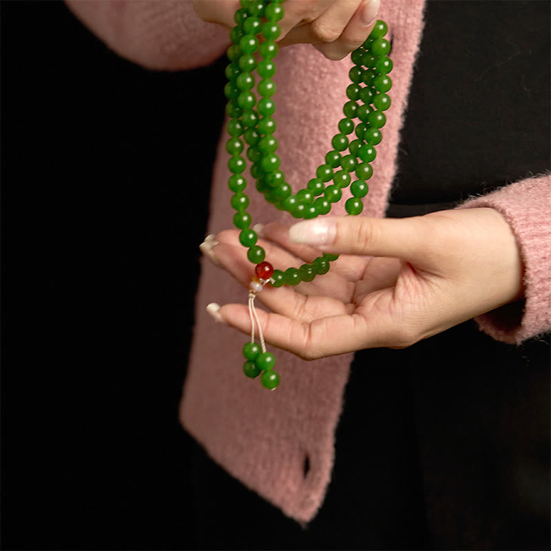 KarmaRipple's 108 Mala Beadwork Authentic Cyan Jade Fortune Bracelet p6