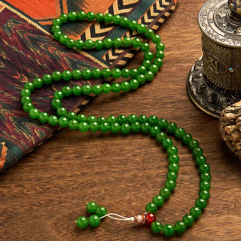 KarmaRipple's 108 Mala Beadwork Authentic Cyan Jade Fortune Bracelet p2