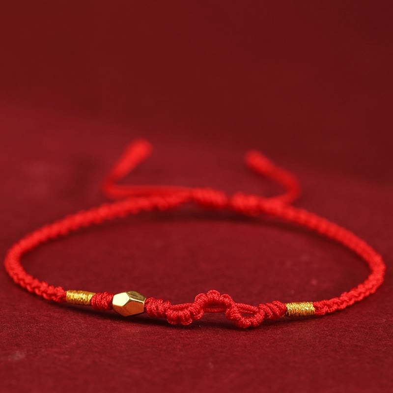 KarmaRipple's 999 Gold Year of the Snake Mini Gold Bead Handmade Fortune Protection?Braided Bracelet p3