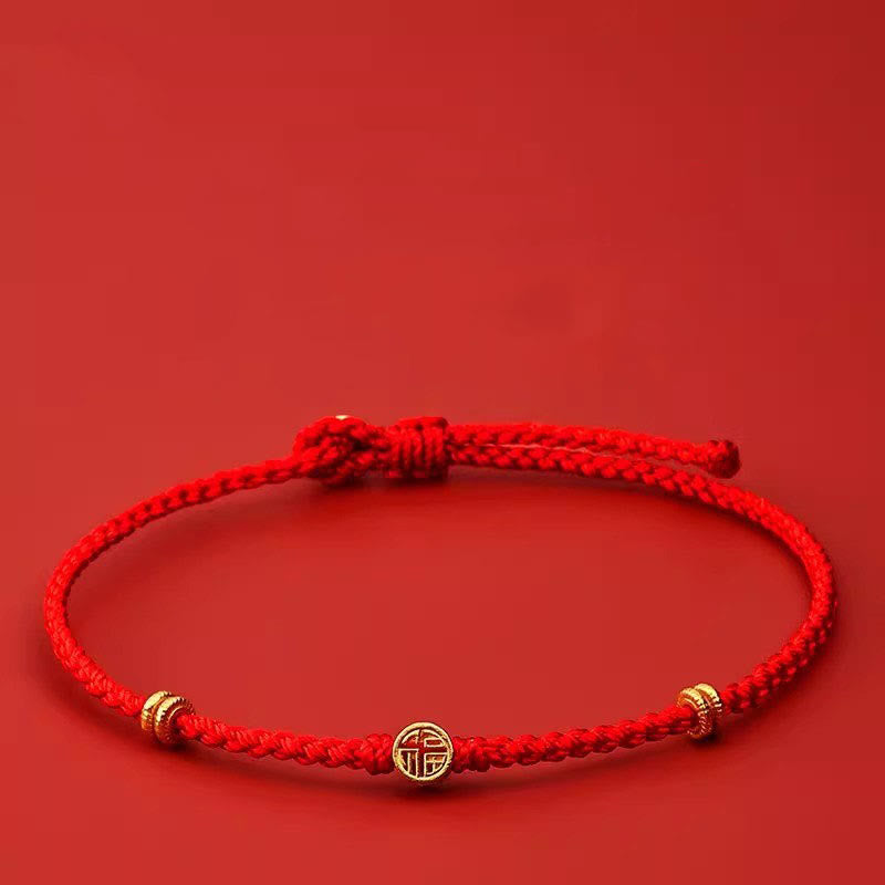 KarmaRipple's Handmade Woven Red String 925 Sterling Silver Fu Character Fortune Bracelet p17