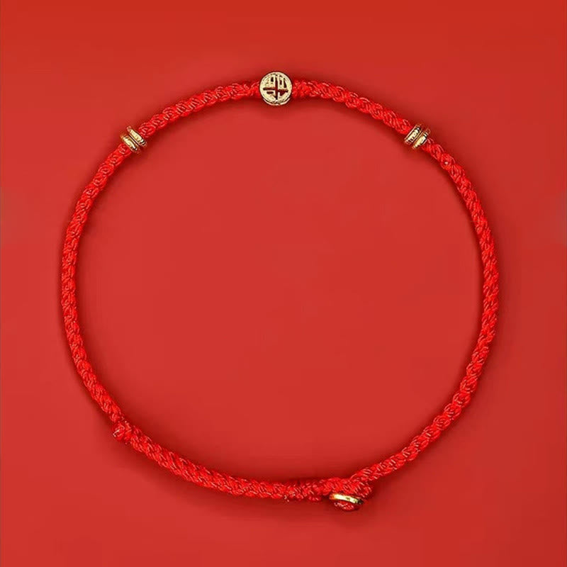 KarmaRipple's Handmade Woven Red String 925 Sterling Silver Fu Character Fortune Bracelet p5