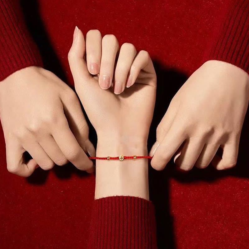 KarmaRipple's Handmade Woven Red String 925 Sterling Silver Fu Character Fortune Bracelet p11