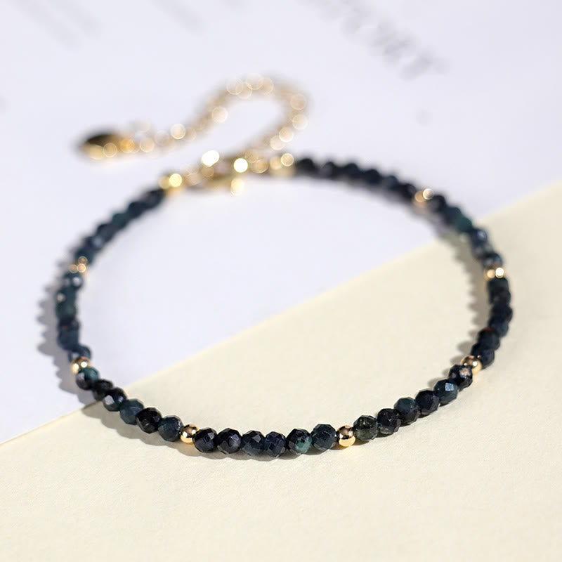 KarmaRipple's Indicolite Tourmaline Bronze Beadwork Wisdom Bracelet p10
