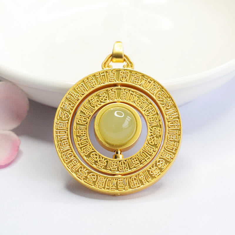 KarmaRipple's Hetian Jade Hundred Blessings Fu Character Fortune Rotatable Pendant Necklace p10