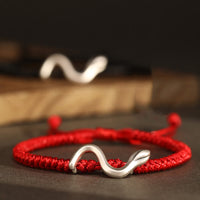 KarmaRipples Red String 999 Sterling Silber Jahr der Schlange Stärkearmband